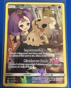 Pokemon Mimikyu TCG Cosmic Eclipse Holo Card 245/236 Full Art - Image 1