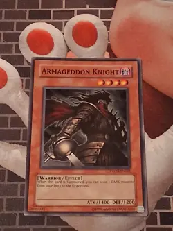 Yugioh Armageddon Knight - PTDN-EN021 - Unlimited Ed Super Rare Played - Image 1