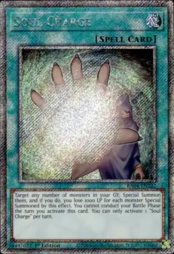 Soul Charge - Platinum Secret Rare 1st Edition RA04-EN222 - NM - YuGiOh - Image 1