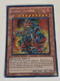 Yugioh - Jurrac Titano - Secret Rare 1st Edition LP - Free Holographic Card - B - Image 1