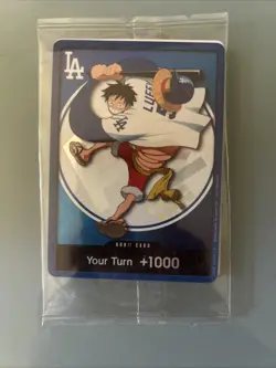 2026 ONE PIECE LA DODGERS MONKEY D LUFFY DON CARD PROMO 7/2/26 SEALED - Image 1