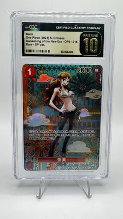 One Piece Nami Alt Art SP OP01-016 CGC 10 Pristine Chinese from Op-05 (POP 3) - Image 1