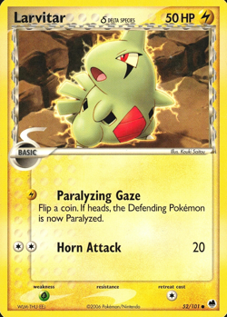 Pokemon TCG Larvitar (Delta Species) EX Dragon Frontiers 52/101 Regular Common - Image 1