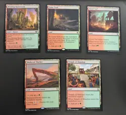 MTG Magic Set of 5 Gruul Dual Lands Commander Deck Staples Green Red Mana - Image 1