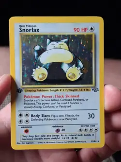1st Edition Snorlax 11/64 Jungle 1999 Holo Rare WOTC Pokemon Card TCG - Image 1