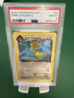 2000 Pokemon Team Rocket Dark Dragonite #22 22/82 PSA 8 NM-MT New Cert - Image 1