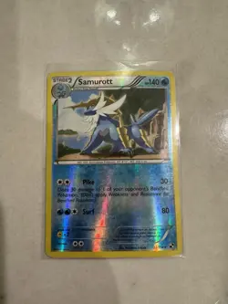 Pokemon TCG Samurott Black White Reverse Holo Rare Card 32/114 - Image 1