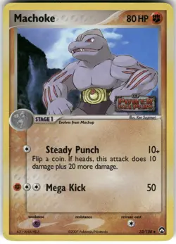 Machoke 33/108 Uncommon Power Keepers Pokemon Reverse Holo Damaged - Image 1