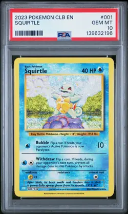 PSA 10 Squirtle Holo - 001/034 CLB Classic Collection - Pokemon Graded Card - Image 1