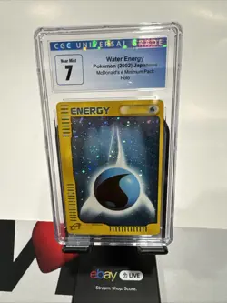 WATER Energy HOLO Pokemon E-Series 2002 McDonald's Promo Japanese CGC 7 - Image 1