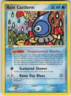 Pokemon TCG Rain Castform Rare Hidden Legends 23/101 - Image 1