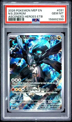 2026 POKEMON MEP EN-ME BLACK STAR PROMO #031 N'S ZEKROM PSA 10 - Image 1