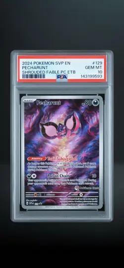 Pokemon TCG 2024 SVP Scarlet & Violet Promo Pecharunt 129 Holo PSA 10 - Image 1