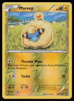 Reverse Holo Mareep 38/114 XY - Steam Siege Eri Yamaki Art Pokemon TCG Card - Image 1