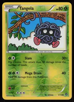 Reverse Holo Tangela 1/114 XY - Steam Siege Pokemon TCG Card - Image 1