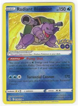 Pokemon GO RADIANT BLASTOISE Radiant Rare Holo English 018/078 - Image 1