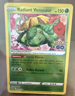 Pokemon TCG Radiant Venusaur 004/078 Pokemon GO Holo Radiant Rare HP 150 ENG - Image 1