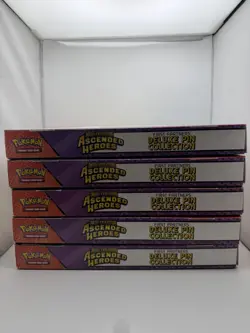 Pokemon Ascended Heroes First Partner Deluxe Pin Collection Box Sealed LOT OF 5 - Image 1