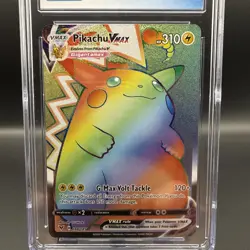 Pokemon TCG 2020 Pikachu VMAX Rainbow Rare Vivid Voltage 188/185 CGC 9 Mint - Image 4