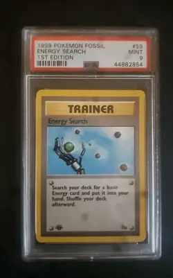 1999 POKEMON TCG FOSSIL 1ST EDITION ENERGY SEARCH 59 PSA 9 MINT SHIPS FAST!! - Image 1