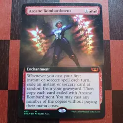 Mtg Arcane Bombardment FOIL Extended Art LP #422 Streets of New Capenna Card - Image 1