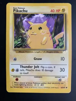 Pokemon (E3 Stamped) PIKACHU Card BASE Set PROMO 58/102 Yellow Cheeks Gold #5 - Image 1