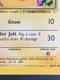 Pokemon (E3 Stamped) PIKACHU Card BASE Set PROMO 58/102 Yellow Cheeks Gold #5 - Image 3