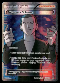 Pokemon Cards Giovanni's Scheme 162/162 Holo BRKthrough Ultra Rare NM - Image 1