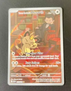 Pokemon Card Team Rocket’s Meowth IR 203/182 Destined Rivals NM - Image 2