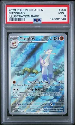 Pokemon TCG Mienshao SV04 Paradox Rift Holo Card 200/182 Illustration Rare PSA 9 - Image 1