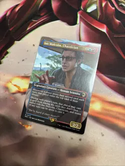 Mtg Ian Malcolm, Chaotician BORDERLESS - UB Jurassic World + Bonus Foils - Image 1