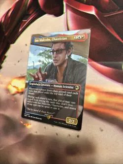 Mtg Ian Malcolm, Chaotician BORDERLESS - UB Jurassic World + Bonus Foils - Image 3