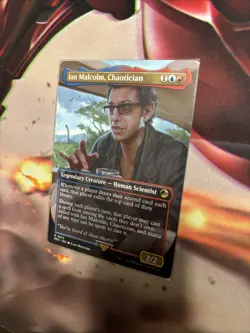 Mtg Ian Malcolm, Chaotician BORDERLESS - UB Jurassic World + Bonus Foils - Image 4