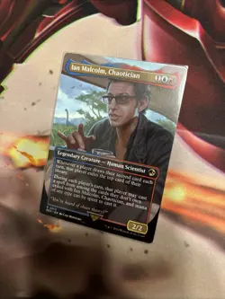 Mtg Ian Malcolm, Chaotician BORDERLESS - UB Jurassic World + Bonus Foils - Image 5