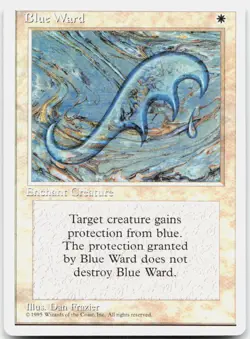 Blue Ward Moderately Played Fourth Edition Uncommon Magic: The Gathering - Image 1
