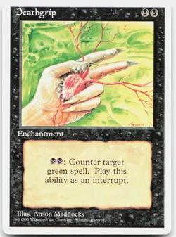 Deathgrip 14 Moderately Played Fourth Edition Uncommon Magic: The Gathering - Image 1