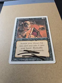 MTG - Revised Edition - Demonic Tutor - Shadow Signed - Altered, Symbol on Book - Image 3
