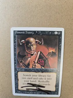MTG - Revised Edition - Demonic Tutor - Shadow Signed - Altered, Symbol on Book - Image 5