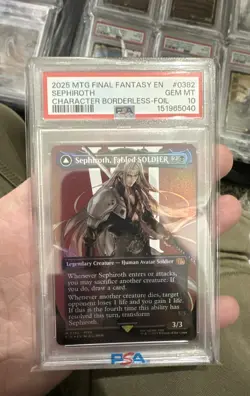 Sephiroth, Fabled SOLDIER (0382) (Borderless) Final Fantasy Foil MTG PSA 10 - Image 1