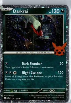 Darkrai 136/197 Trick or Trade Pokemon Card LP - Image 1