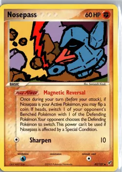 Nosepass 42/107 EX Deoxys Pokemon Card HP - Image 1