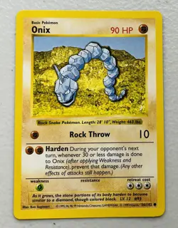 Onix 56/102 Base Set Shadowless Pokemon Card - Image 1