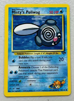 Misty’s Poliwag 89/132 Gym Challenge Pokemon Card - Image 1