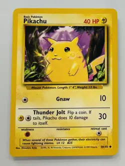 Pikachu 58/102 Base Set Pokemon Card - Image 1