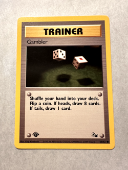 Pokemon Card 1st Edition Fossil Gambler 60/62. WoTC Vintage - Image 1