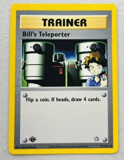 Trainer Bill’s Teleporter 91/111 1st Edition Neo Genesis Pokemon Card - Image 1