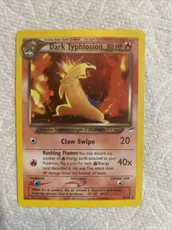 Dark Typhlosion 10/105 Neo Destiny Holo Rare Pokemon Card - Image 1