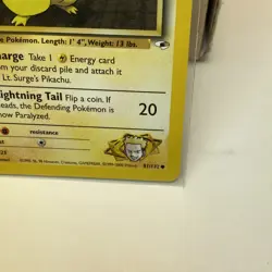Lt Surges Pikachu 81/132 NM / M - 1ST EDITION - Gym Heroes Pokemon Card - Image 4