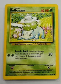 Bulbasaur 44/102 Base Set Pokemon Card - Image 1