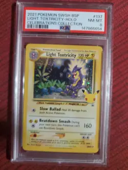 Light Toxtricity Holo Card PSA 8 Pokemon Celebrations Promo Mint SWSH137 - Image 1